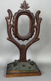 FOLK ART CHIP CARVED OVAL PHOT