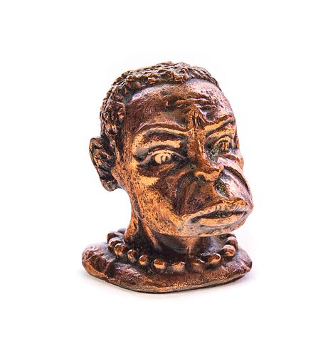 FOLK ART COPPER BUST BLACK