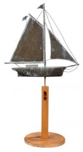 FOLK ART COPPER SHIP WEATHERVA