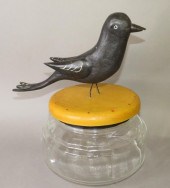 FOLK ART CROW TOPPED JAR BY WA