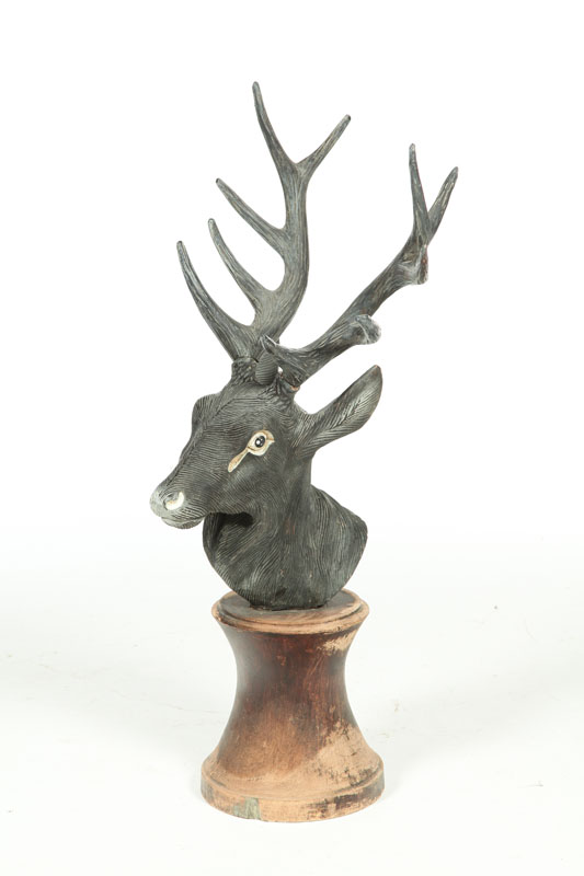 FOLK ART DEER HEAD.  American or