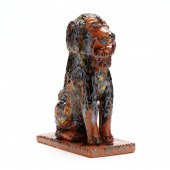 FOLK ART DOG WITH BASKET, BILL