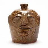 FOLK ART FACE JUG, BILLY RAY H