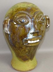 FOLK ART FACE WIG STAND BY WAL