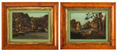 FOLK ART FISHING SCENE REVERSE
