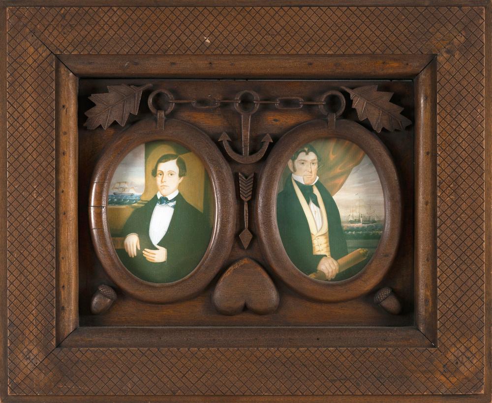 FOLK ART FRAME CARVED WITH NAUTICAL