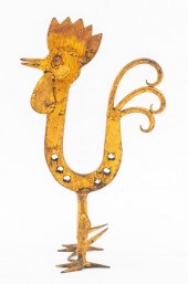 FOLK ART GILT IRON HORSESHOE R