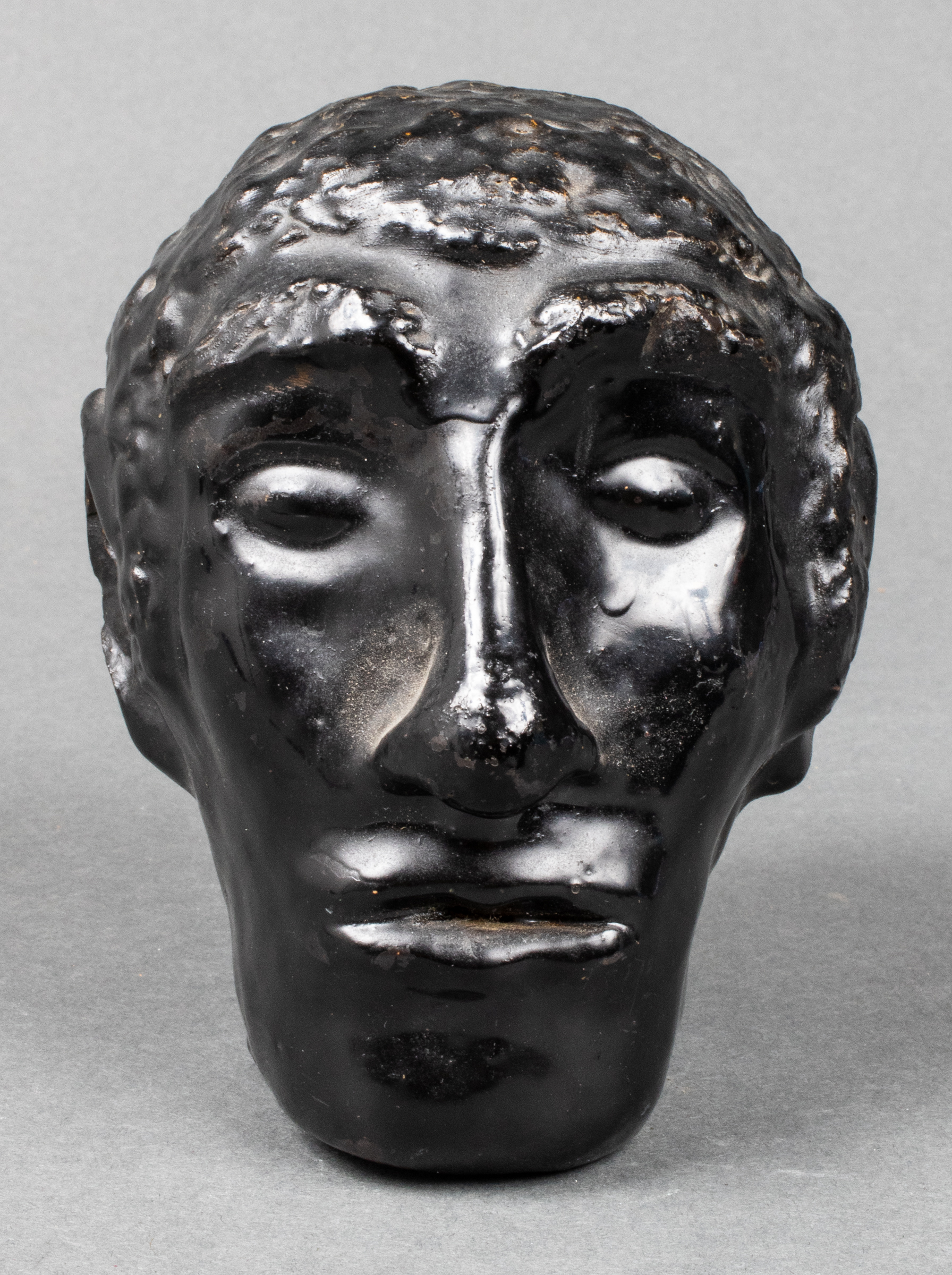 FOLK ART GLAZED EARTHENWARE BUST