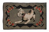 FOLK ART HOOKED RUG DEPICTING