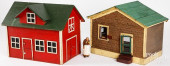 FOLK ART HOUSE AND BARN MODEL,