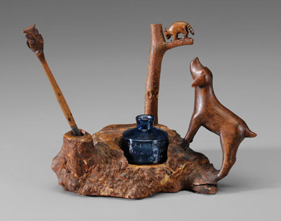 Folk Art Ink Stand American,