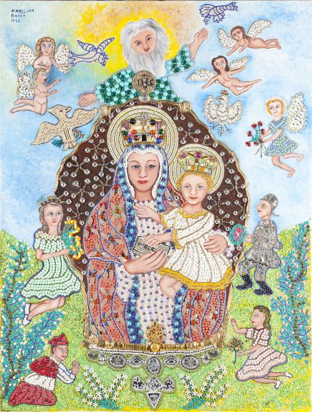 Folk Art Jeweled Icon by Karolina