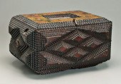 Folk art jewelry cask, large f