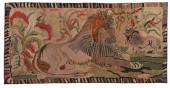 FOLK ART LION HOOKED RUG MOUNT