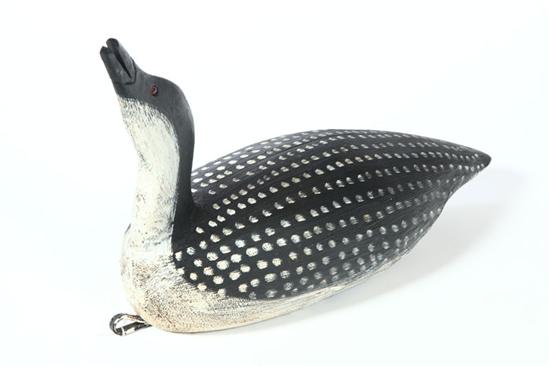 FOLK ART LOON CARVING.  American 