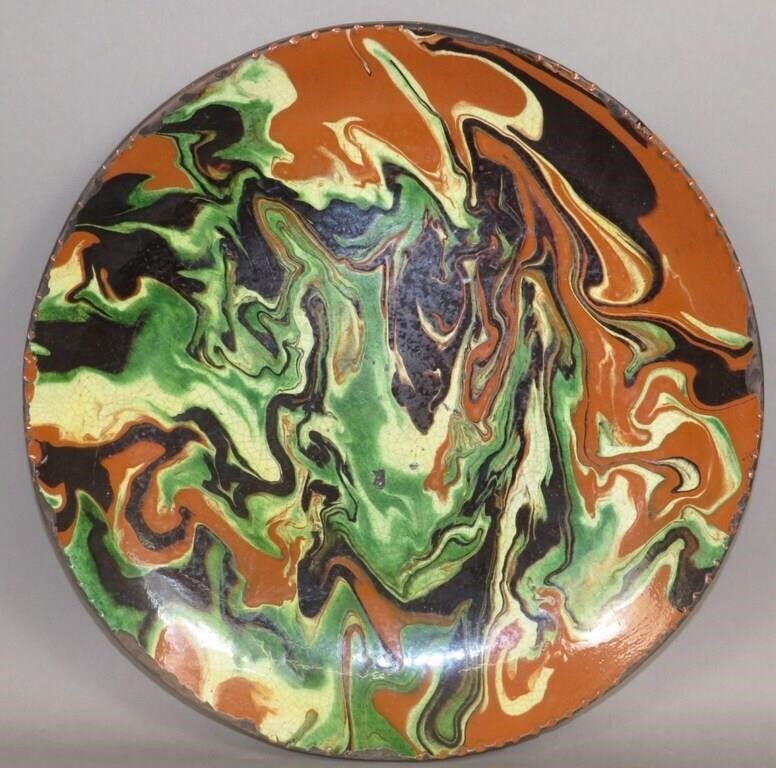 FOLK ART MARBLEIZED SLIPWARE