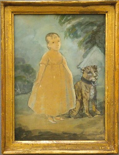 FOLK ART MEMORIAL PORTRAITA 19th