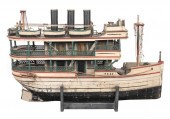 FOLK ART MODEL OF A STEAMSHIP