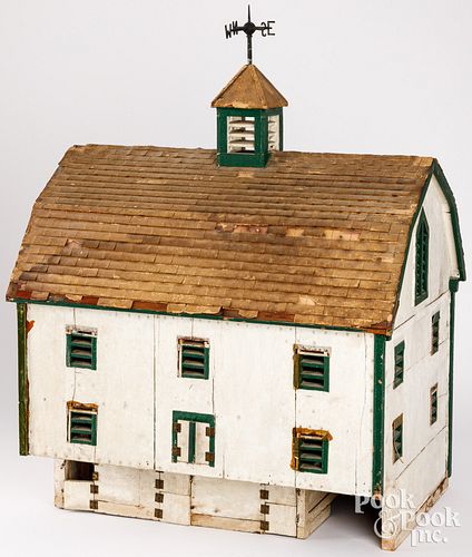 FOLK ART MODEL OF A BARN, EARLY