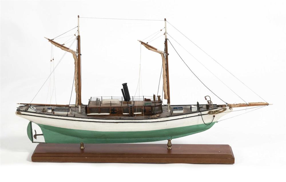 FOLK ART MODEL OF A STEAM/SAIL