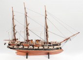FOLK ART MODEL OF A THREE-MAST