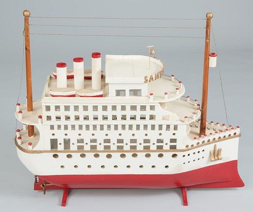 FOLK ART MODEL OF RIVERBOATFolk Art