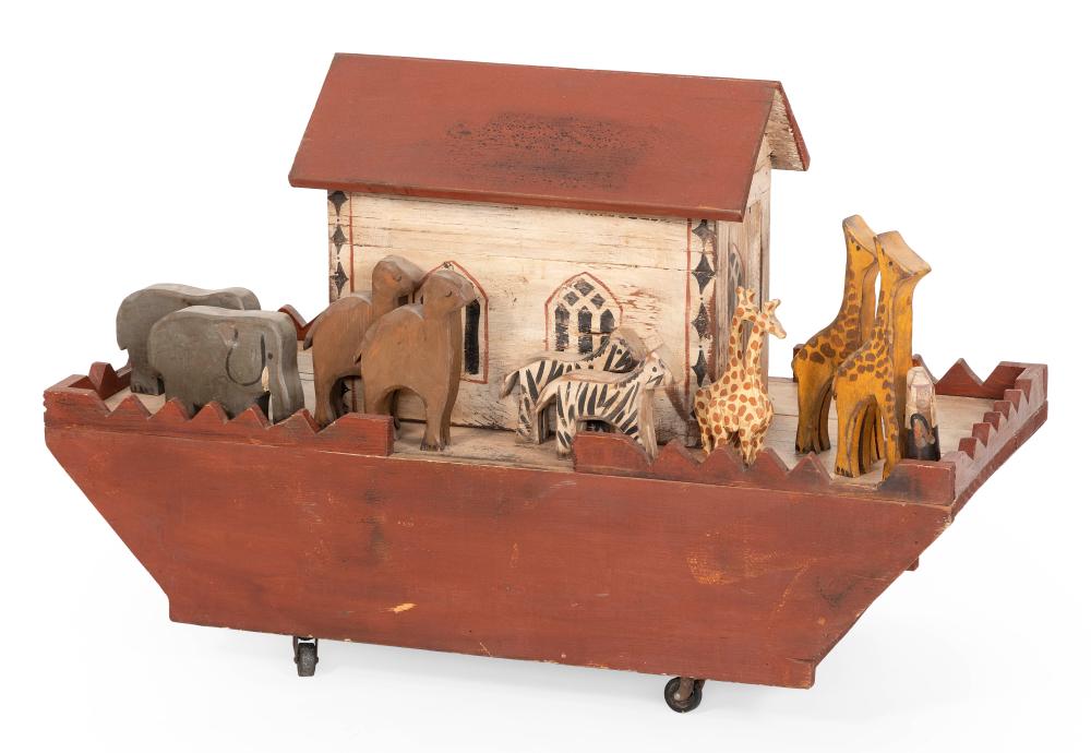 FOLK ART NOAH’S ARK WITH ANIMALS