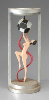 Folk art nude female, holding