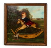 FOLK ART OIL BOY WEARING KILT