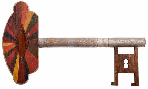 FOLK ART PAINT DECORATED KEY FORM