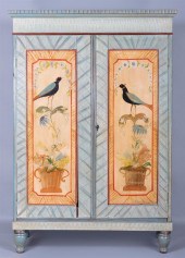 FOLK ART PAINTED ARMOIRE, MARI