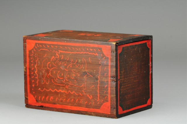 FOLK ART PAINTED BOX Wooden box