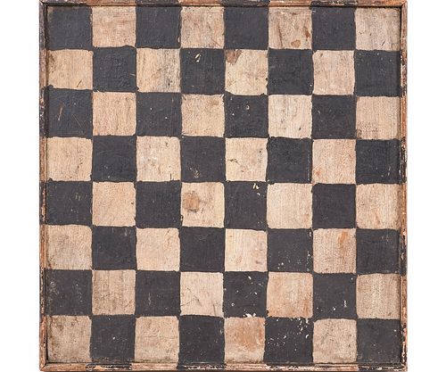 FOLK ART PAINTED CHECKER/GAME