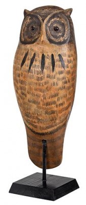 FOLK ART PAINTED HORNED OWL20t