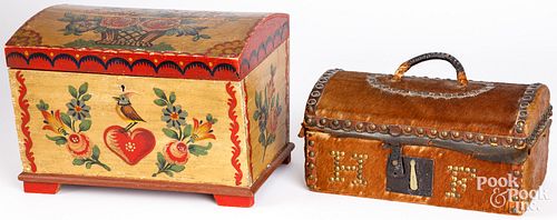 FOLK ART PAINTED LOCK BOX