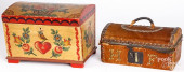 FOLK ART PAINTED LOCK BOX TOGE