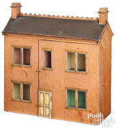 FOLK ART PAINTED PINE DOLLHOUS