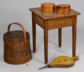 FOLK ART PAINTED TABLE AND ACC