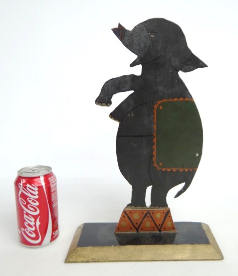 Folk art painted wooden elephant