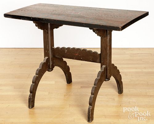 FOLK ART PAINTED WORK TABLEFolk art