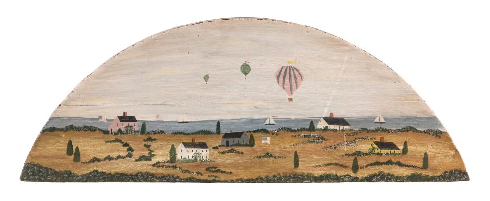 FOLK ART PAINTING OF A COASTAL