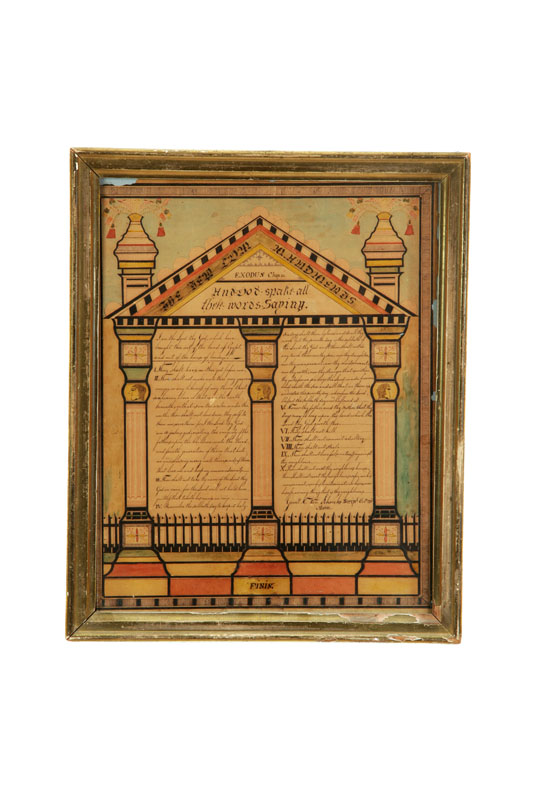 FOLK ART PAINTING OF TEMPLE. 