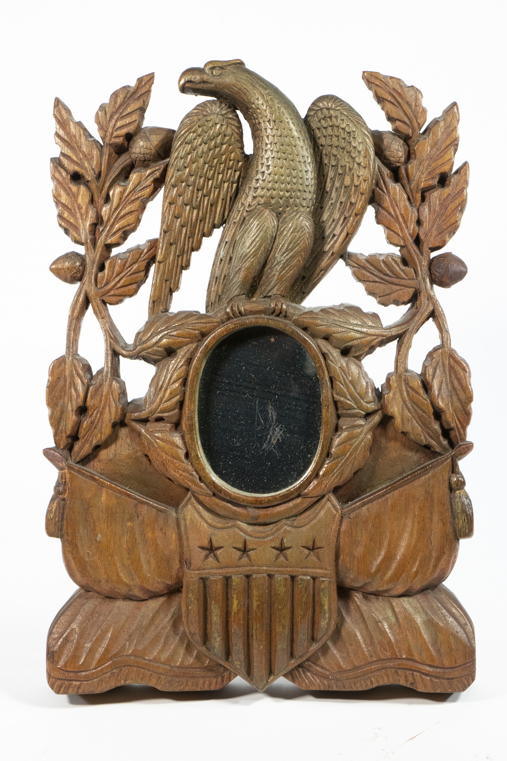FOLK ART PATRIOTIC CARVED EAGLE