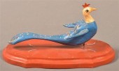 FOLK ART PEAFOWL CARVING BY GO