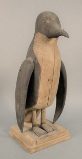 FOLK ART PENGUIN, PAINTED HARD