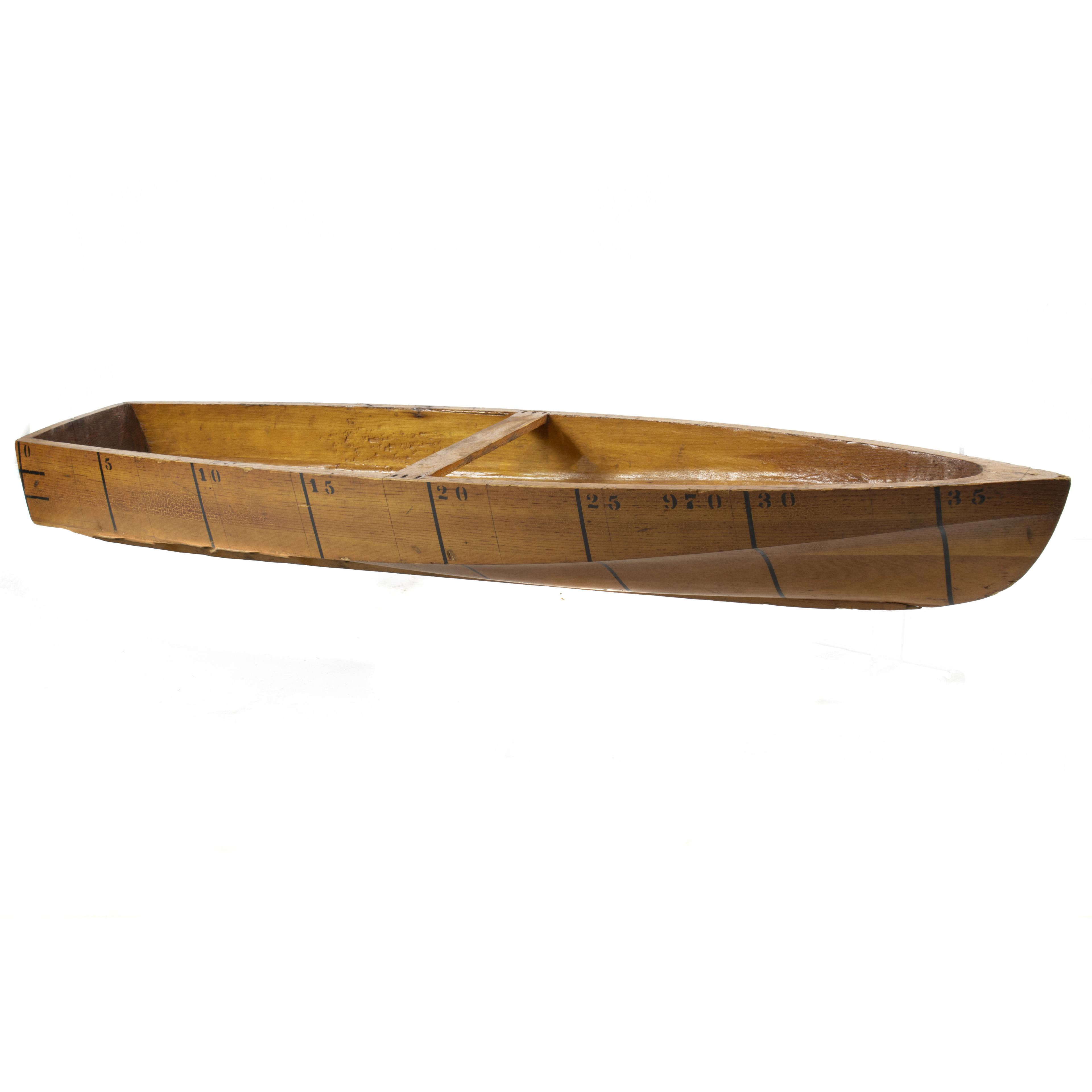 FOLK ART PINE BOAT MODEL, HAVING