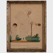 FOLK ART PINPRICK AND WATERCOL
