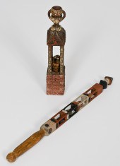 Folk Art Polychrome Carved Woo