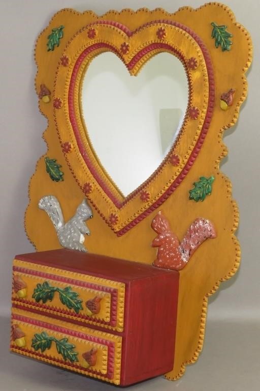 FOLK ART POLYCHROME PAINTED COMB