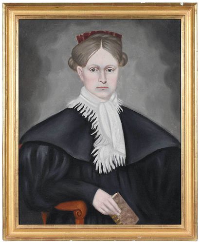 FOLK ART PORTRAIT OF A SEATED